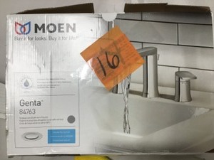 lot 16 image: Moen Genta 8 in. Widespread 2-Handle Bathroom Faucet in Chrome