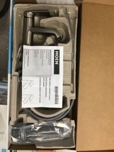 lot 36 image: Moen Genta Single Hole Single-Handle Bathroom Faucet in Spot Resist Brushed Nickel