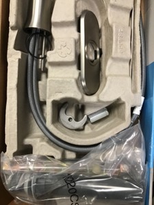lot 40 image: Moen Genta Single Hole Single-Handle Bathroom Faucet in Spot Resist Brushed Nickel