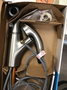 lot 46 image: Moen Brecklyn Single-Handle Pull-Out Sprayer Kitchen Faucet with Power Clean in Spot Resist Stainless