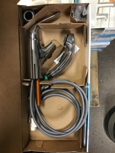 lot 57 image: Moen Brecklyn Single-Handle Pull-Out Sprayer Kitchen Faucet with Power Clean in Chrome