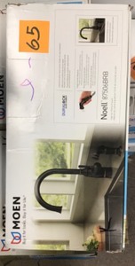 lot 65 image: Moen Noell Single-Handle Standard Kitchen Faucet with Side Sprayer in Mediterranean Bronze