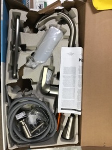 lot 91 image: Moen Milton Single-Handle Pull Down Sprayer Kitchen Faucet with Reflex and Power Clean Attachments in Spot Resist Stainless