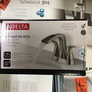 lot 107 image: Delta Tolva 4 in. Centerset 2-Handle Bathroom Faucet in Brushed Nickel