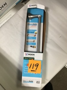lot 119 image: MOEN  Darcy 18 in. Towel Bar with Press and Mark in Brushed Nickel