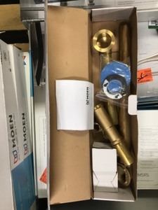 lot 115 image: MOEN  Brass Trip-Lever Drain Assembly in Brushed Nickel