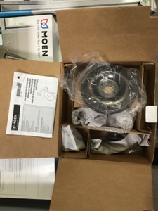 lot 97 image: Moen Eva Posi-Temp Rain Shower 1-Handle Shower Only Faucet Trim Kit in Oil Rubbed Bronze (Valve Not Included)