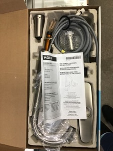 lot 94 image: Moen Indi Single-Handle Pull-Down Sprayer Kitchen Faucet with Reflex, Power Clean and Spot Resist Stainless