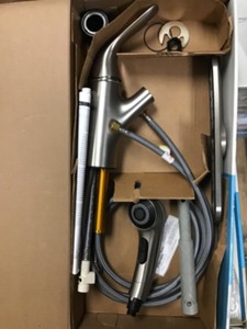 lot 45 image: Moen Brecklyn Single-Handle Pull-Out Sprayer Kitchen Faucet with Power Clean in Spot Resist Stainless