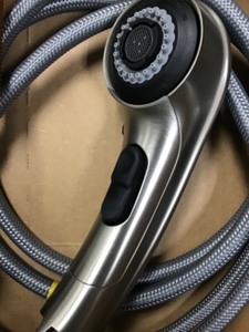 lot 61 image: Moen Brecklyn Single-Handle Pull-Out Sprayer Kitchen Faucet with Power Clean in Chrome