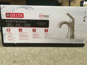 lot 130 image: Delta Portwood 4 in. Centerset Single-Handle Bathroom Faucet SpotShield Brushed Nickel