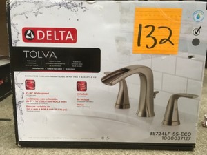 lot 132 image: Delta Tolva 8 in. Widespread 2-Handle Bathroom Faucet in Brushed Nickel