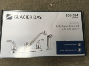 lot 137 image: Glacier Bay Builders 2-Handle Kitchen Faucet Side Spr. Deck plate chrome