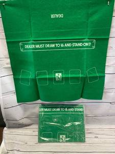 lot 35 image: Lot of 2 Blackjack & Craps Table Felt 23