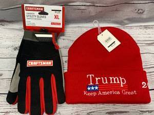 lot 50 image: Craftsman XL Utility Gloves & Trump Winter Hat