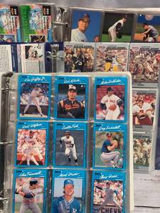 lot 87 image: 3 Books full of Early 1990s Baseball Football Cards