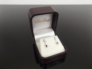 lot 55 image: 14k White Gold Diamond and Sapphire Earrings