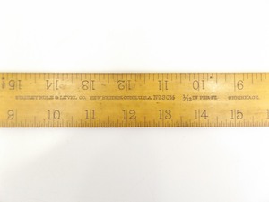 lot 20 image: RARE Antique Stanley Rule No. 30-12 Boxwood Brass 24 Ruler