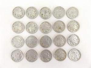 lot 91 image: 20 Antique Buffalo Head Nickels