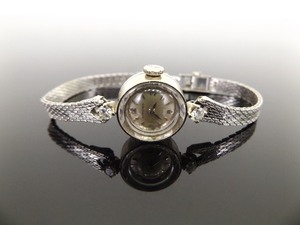 lot 51 image: 14k White Gold Womens Longines Diamond Watch