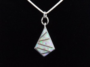 lot 59 image: .925 Sterling Silver Opal Pendant Necklace