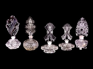 lot 45 image: Lot of 5 Antique Crystal Perfume Bottles