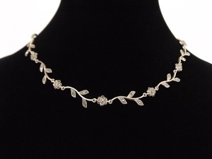 lot 62 image: .925 Sterling Silver Art Nouveau Flower Link Necklace
