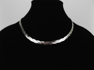 lot 63 image: .925 Sterling Silver Thick Weave Necklace