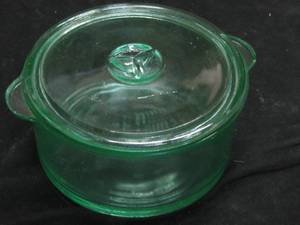 lot 52 image: Green Depression Glass