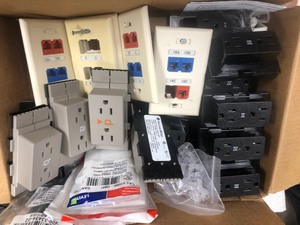 lot 60 image: Lot of Electrical Outlets, Parts, Brackets, HERMAN MILLER BYRNE