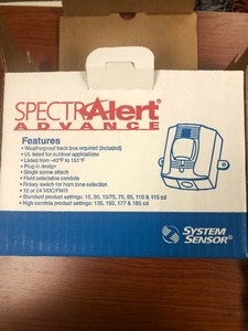 lot 61 image: SpectrAlert Advance Strobe SR System Sensor Fire Alarm Red Appears New In Open Box - Untested