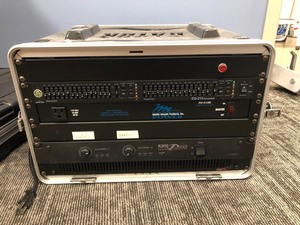 lot 65 image: Middle Atlantic Products Rackmount Power Center 15a Pd-915r EMI Filtered Surge, InterM R150 PLUS 150W 2-channel amplifier, Gator Case
