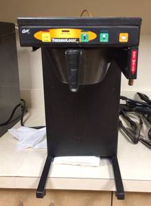 lot 95 image: MSRP $500  THERMOLOGIC CURTIS AirpotPourpot Thermal Brewer - Automatic, Single, Low Profile, AirpotGravityPourpots, Black TLP10B18000 - Airpot Not Included