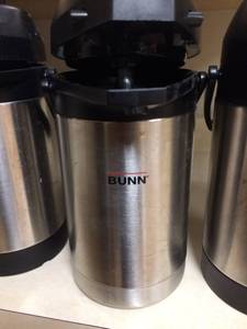 lot 98 image: MSRP $80 EACH Lot Of 5 Stainless Newco Shurizjo 2.5 LTR Airpot