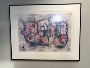 lot 111 image: Beautiful Signed ERIC WAUGH Bravo Contemporary Framed Matted Art  Print VINTAGE From Historic Elayne Galleries 36 x 28.5