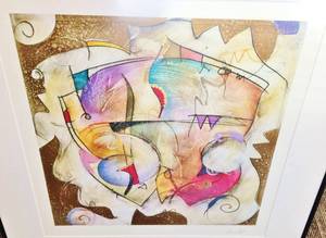 lot 112 image: Beautiful Signed ERIC WAUGH Seco Contemporary Framed Matted Art  Print VINTAGE From Historic Elayne Galleries&nbsp25 x 25