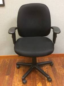 lot 85 image: MSRP $350 High Quality Raynor&nbspEurotech Fabric 4 x 4 Multi-function Ergonomic Task Arm Chair, Basis Onyx - Excellent Condition