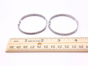 lot 5 image: Gorgeous Inside Out 3.38 Carat Diamond Estate Large Hoop Earrings in 18k White Gold