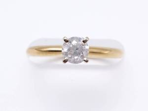 lot 17 image: Ladies Tiffany Styled Diamond Solitaire Estate Ring in 14k Yellow Gold