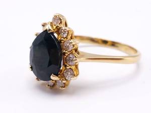 lot 38 image: Magnificent 2.5 Carat Sapphire and .36 Carat Diamond Ring in 14k Yellow Gold - $1748 Appraisal