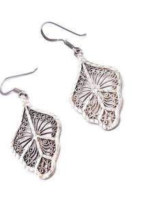 lot 57 image: Fine Filigree Vintage Estate Earrings in Sterling Silver