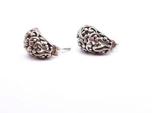 lot 58 image: Art Nouveau Sterling Silver Estate Earrings