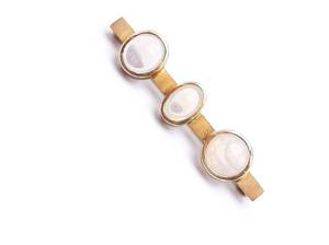 lot 31A image: Lovely 10k Gold Moonstone Pin