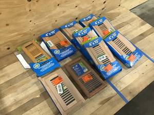 lot 13 image: Lot of DECOR GRATES Solid Wood Flush Mount Floor Registers