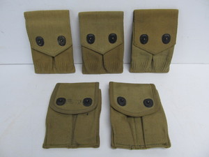 lot 42 image: 5 Original WW1 MILLS Military Ammo Pouches