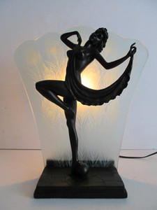 lot 101 image: Vintage Style Deco Figural Nude Lamp