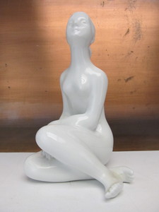 lot 105 image: Vintage ROYAL DUX Bohemian Art Pottery Figural Nude Statue