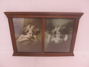 lot 197 image: Vintage Cupid AwakeCupid Asleep Framed Prints