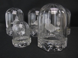 lot 111 image: Lot of 5 Vintage West German Crystal Bleikristall Birds in Cages