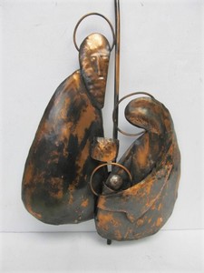 lot 139 image: Vintage Mid Century Irish Hammered Copper Nativity Wall Sculpture by Fergus OFarrell